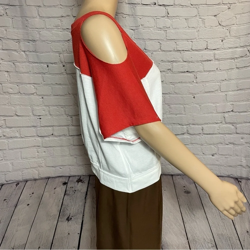 NWT New Free People Colorblock Field Goal Crop T-Shirt Size M